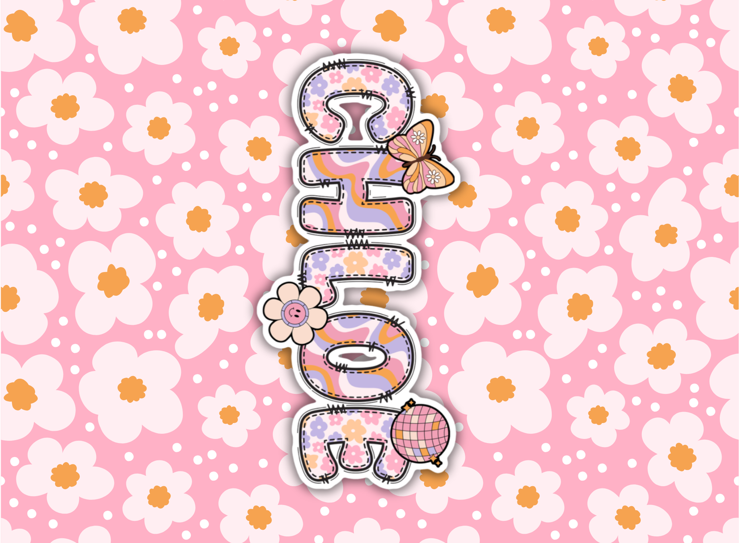 021- pink groovy flowers