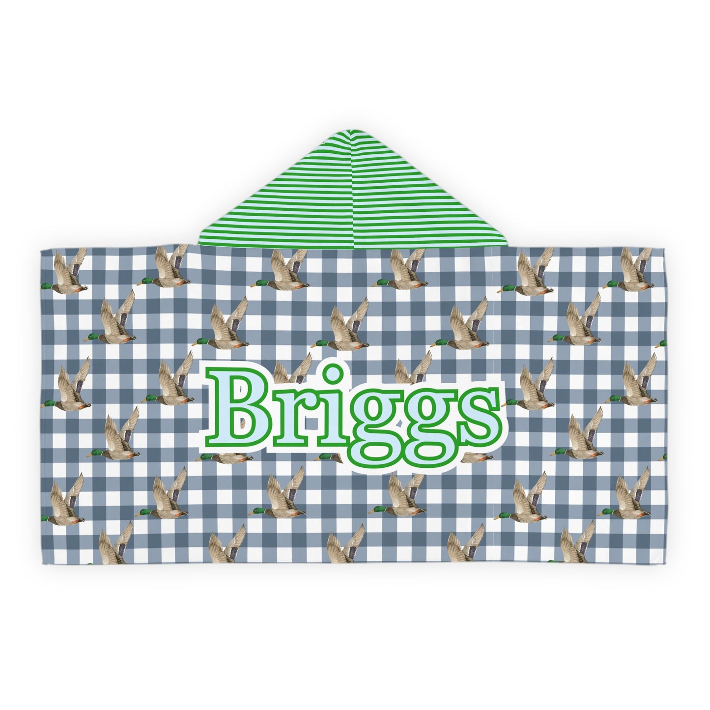 Briggs’ mallard check hooded towel