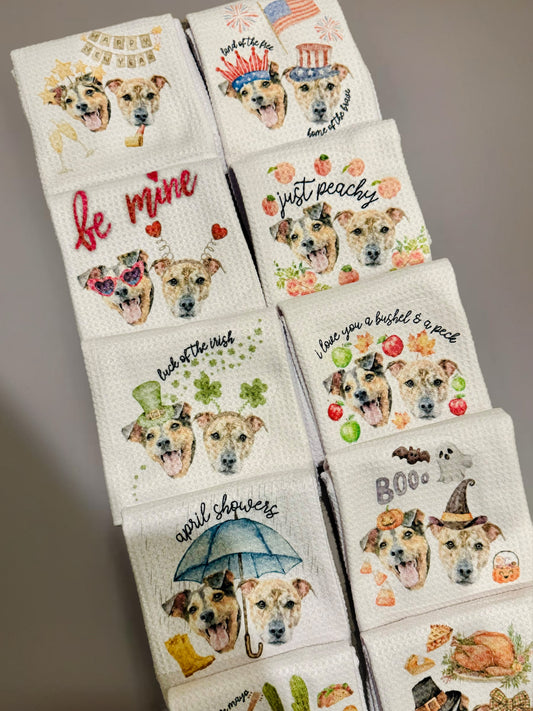 Custom Seasonal Face Towels | Build Your Own Bundle | Holiday + Everyday Designs | Personalized Gift Idea