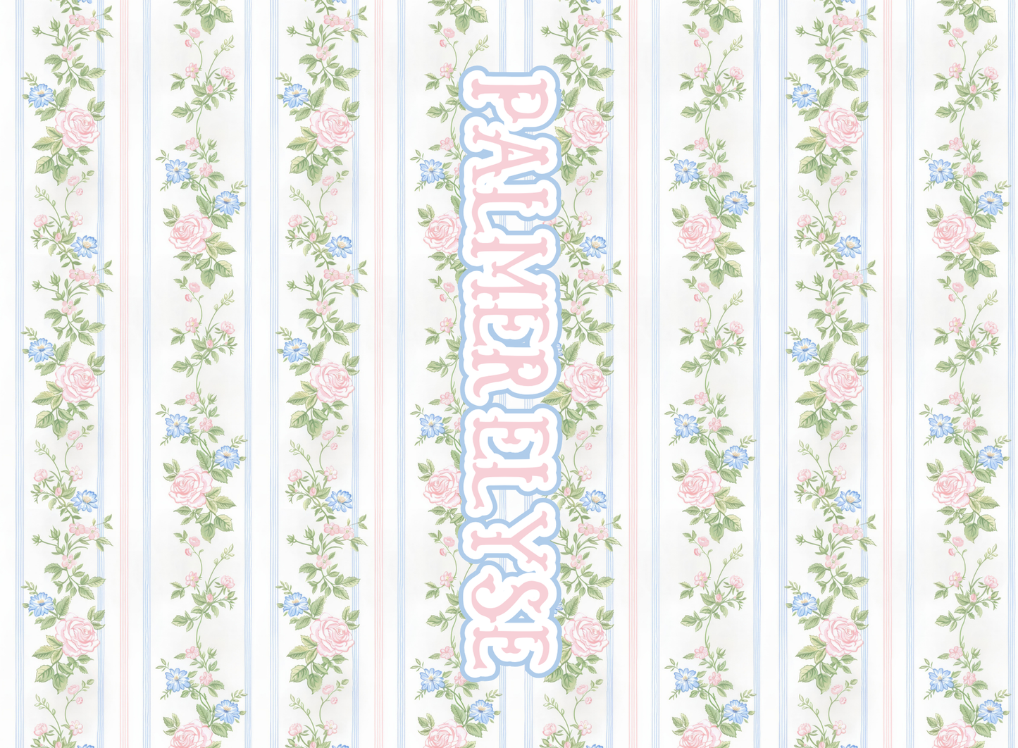 121- pink and blue striped floral