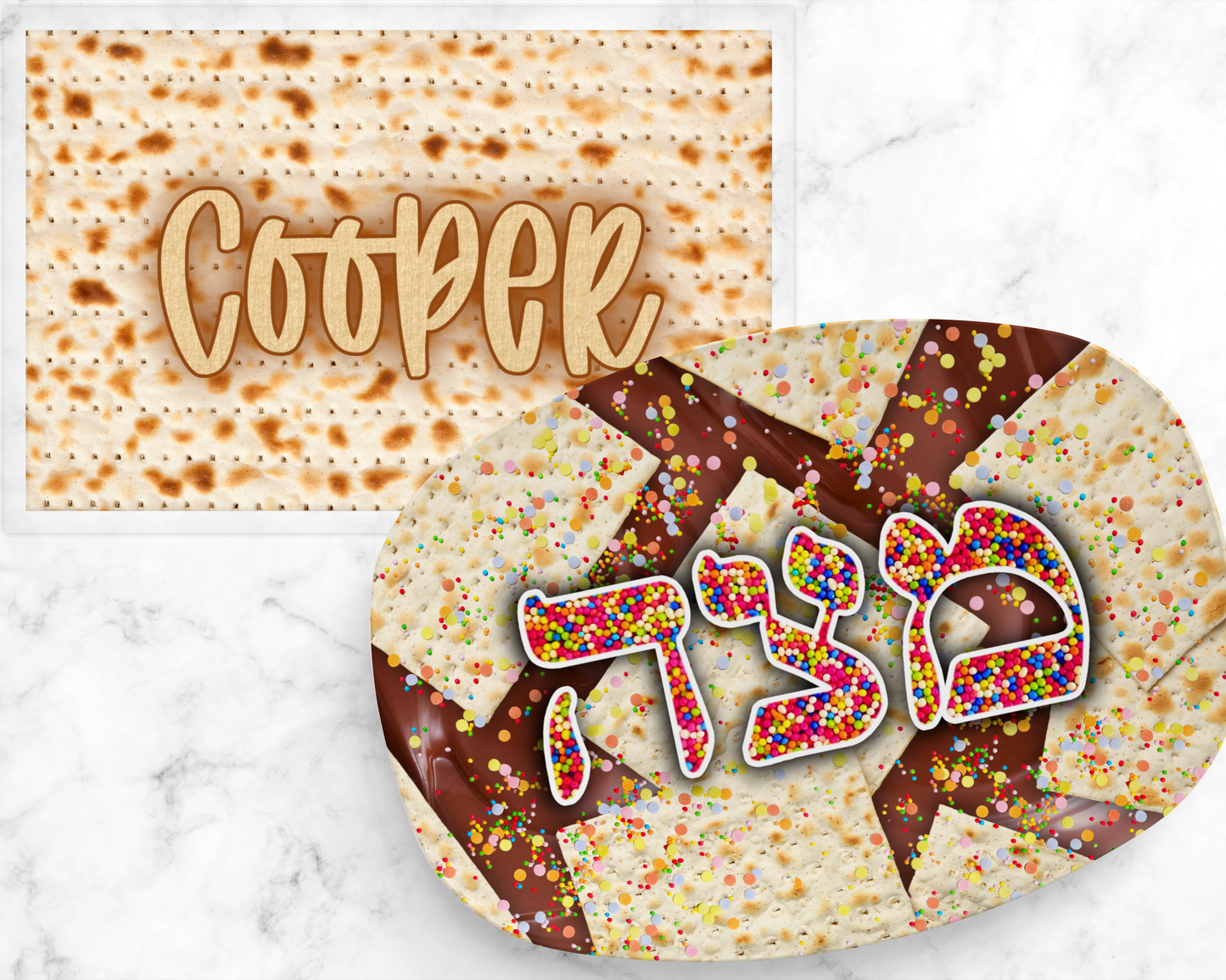 Personalized Passover Kids Placemats | Reusable Seder Activity Mat + Dry Erase Markers