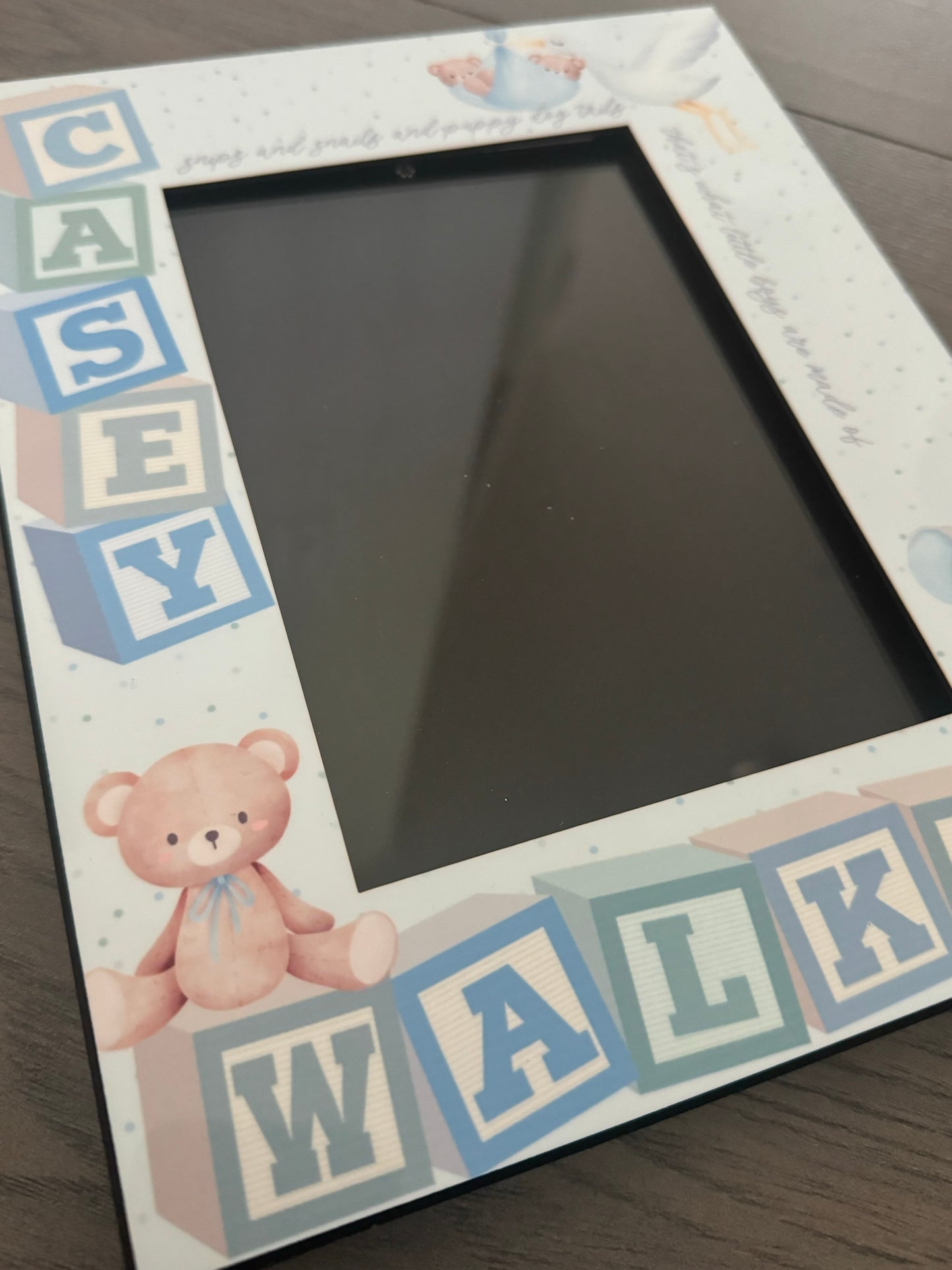 Custom 5x7 Photo Frame in 8x10 Size β Personalized Picture Frame with Top or Centered Photo Placement