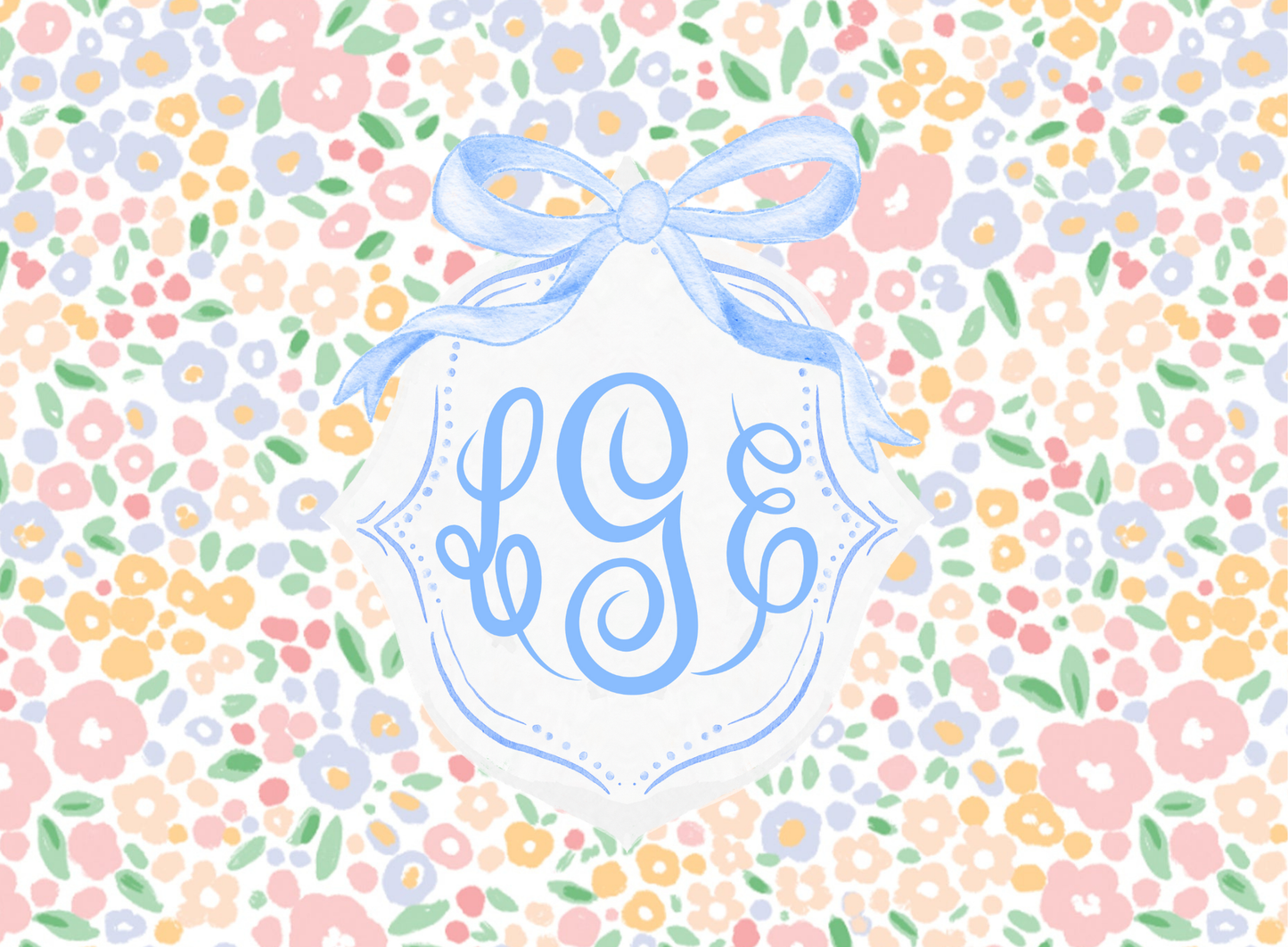 054- ditsy floral with crest