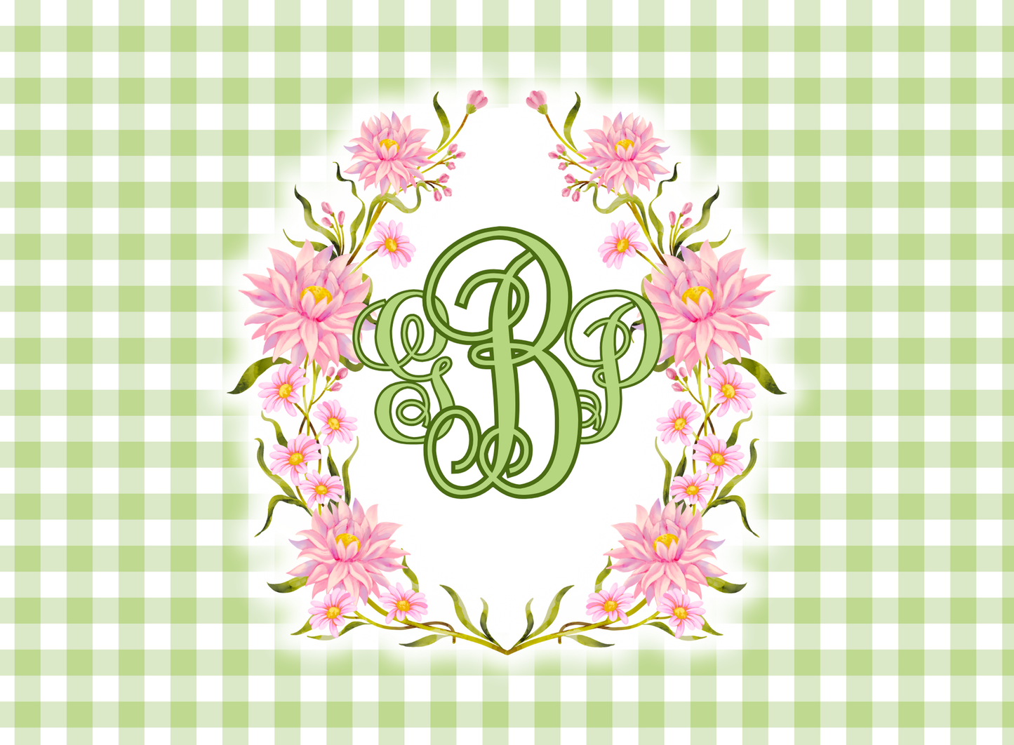 055- pink and green wreath