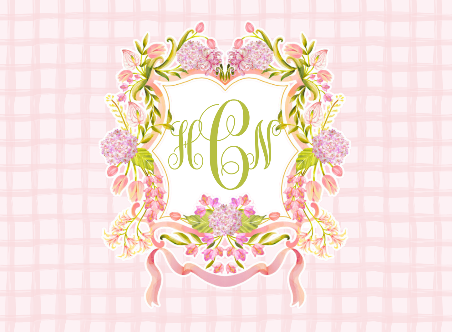 056- plaid floral wreath