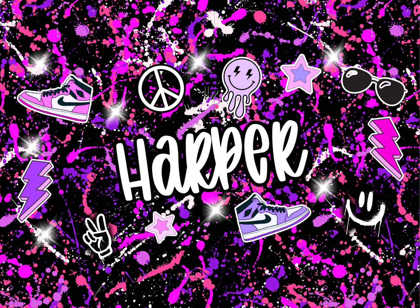 264- pink retro splatter