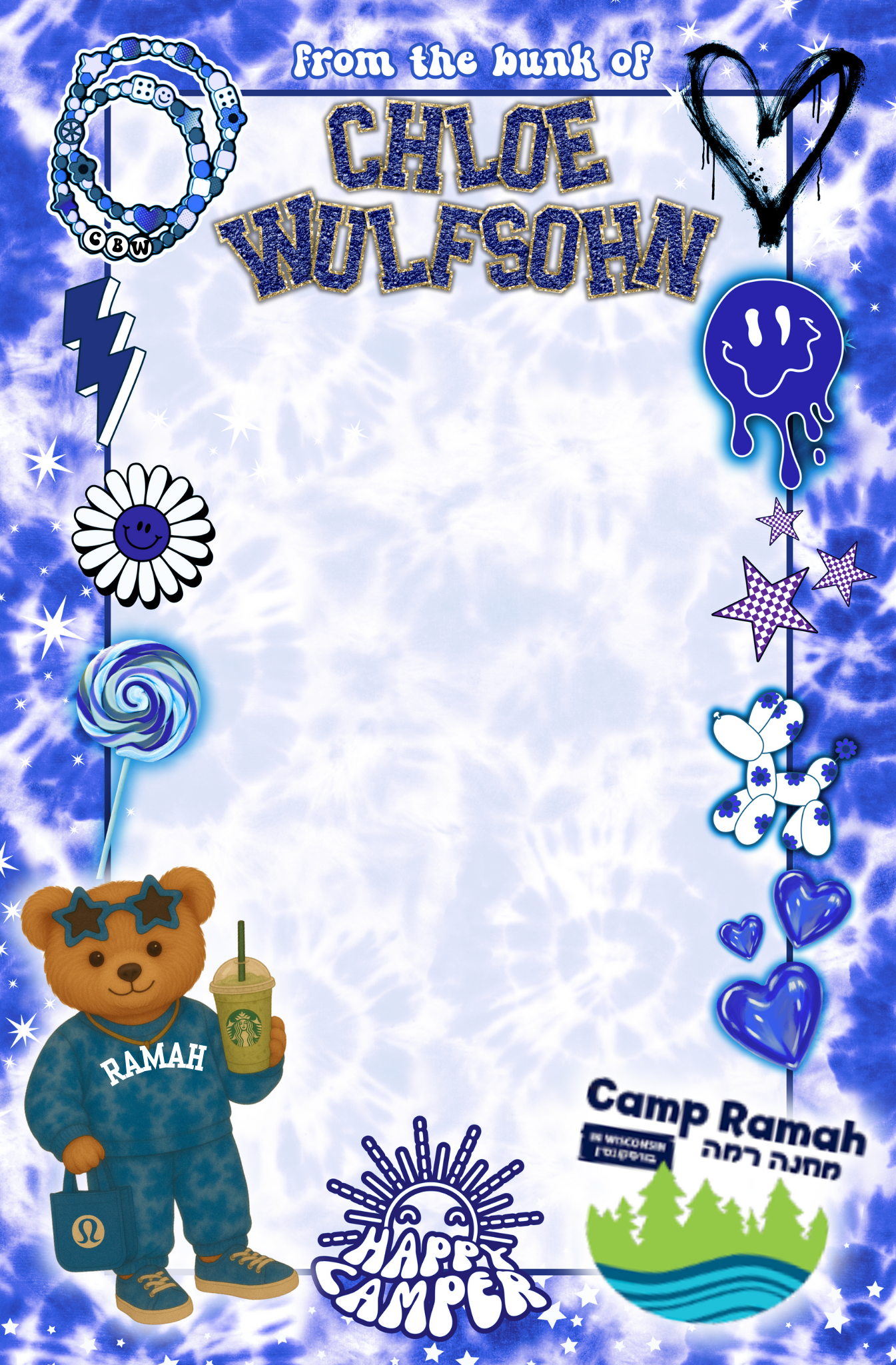 Overnight camp stationery- girl