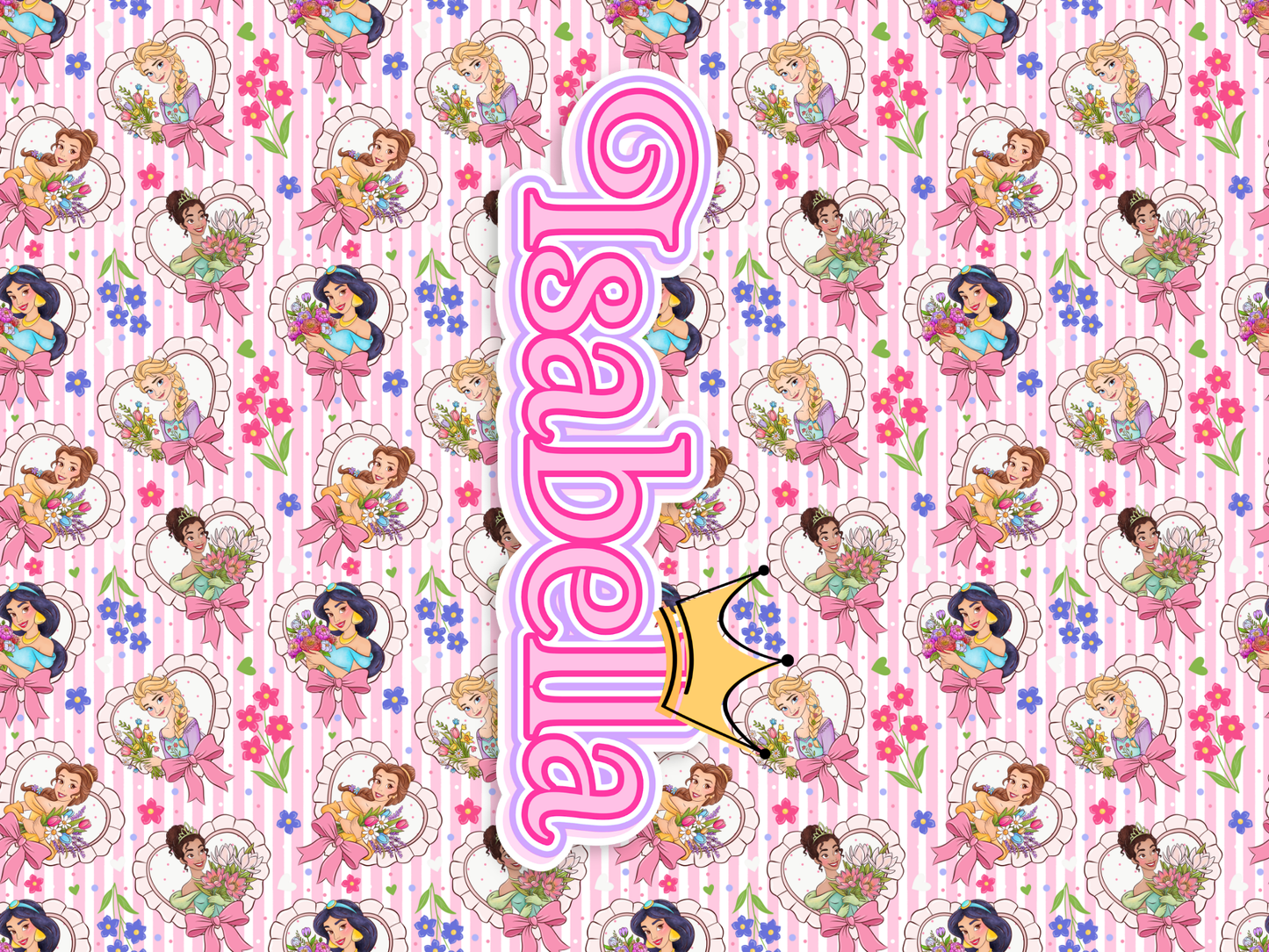 072- striped flowers and princesses