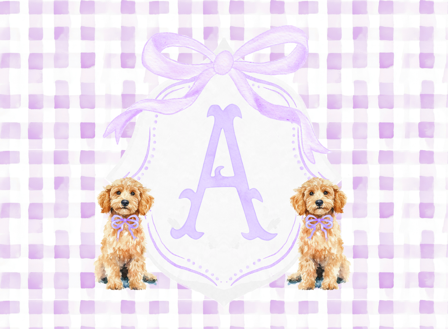 035- lilac monogram pup