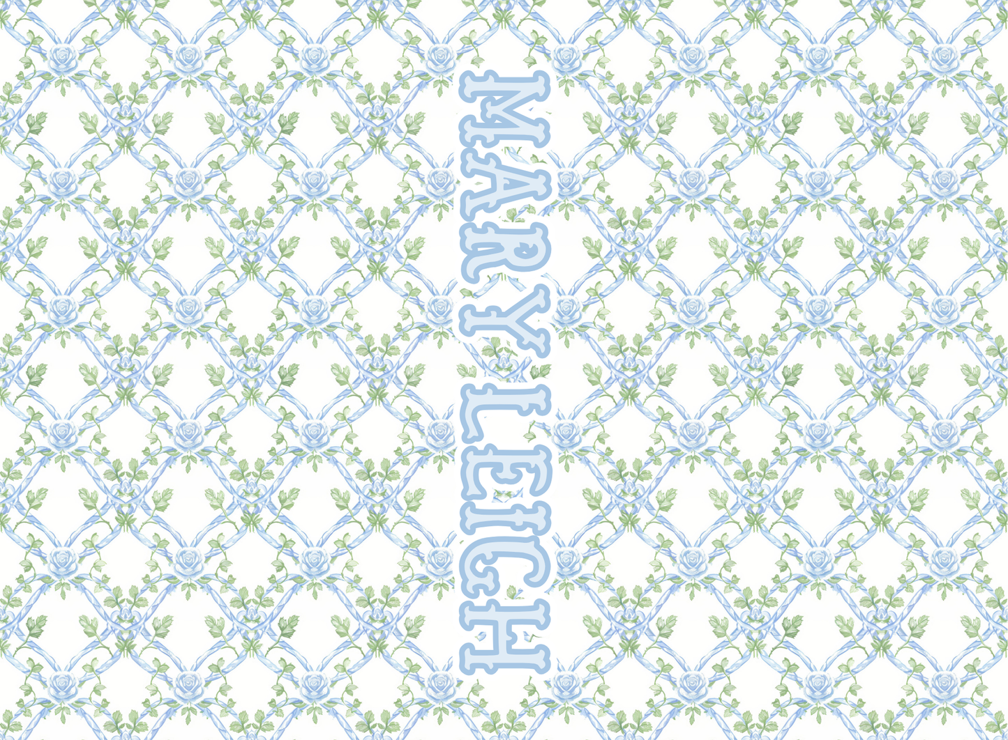 164- blue rose trellis