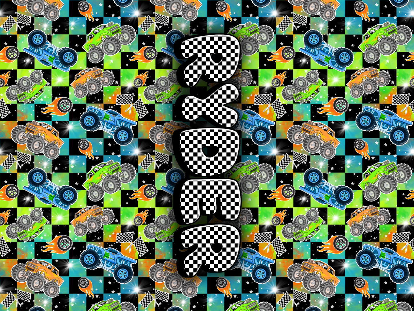 106- neon monster trucks
