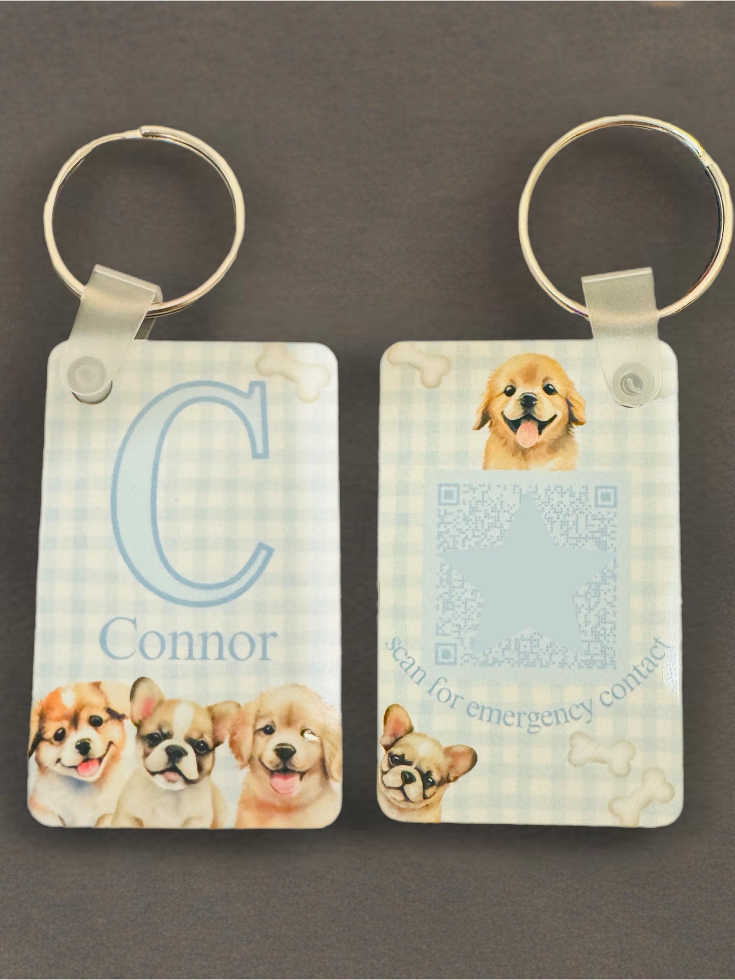 Emergency contact keychain