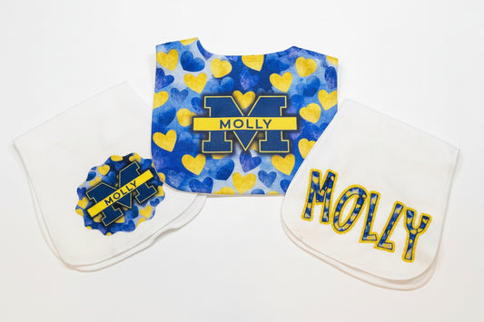 Personalized Bib & Burp Cloth Set | Custom Baby Gift