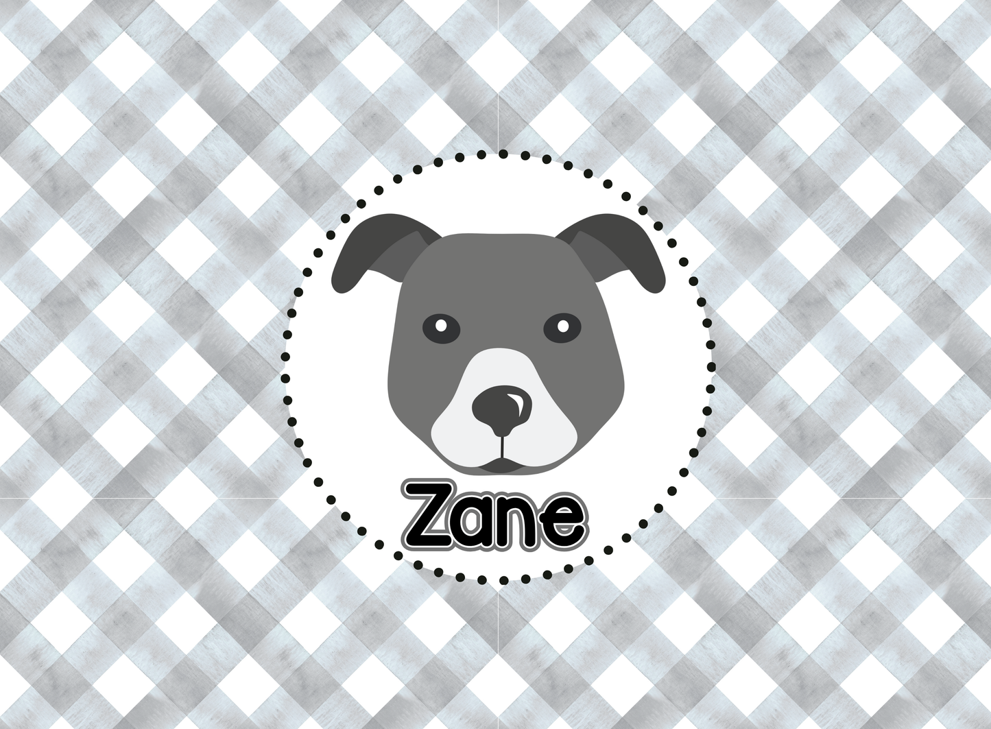 174- gray gingham pitty pup