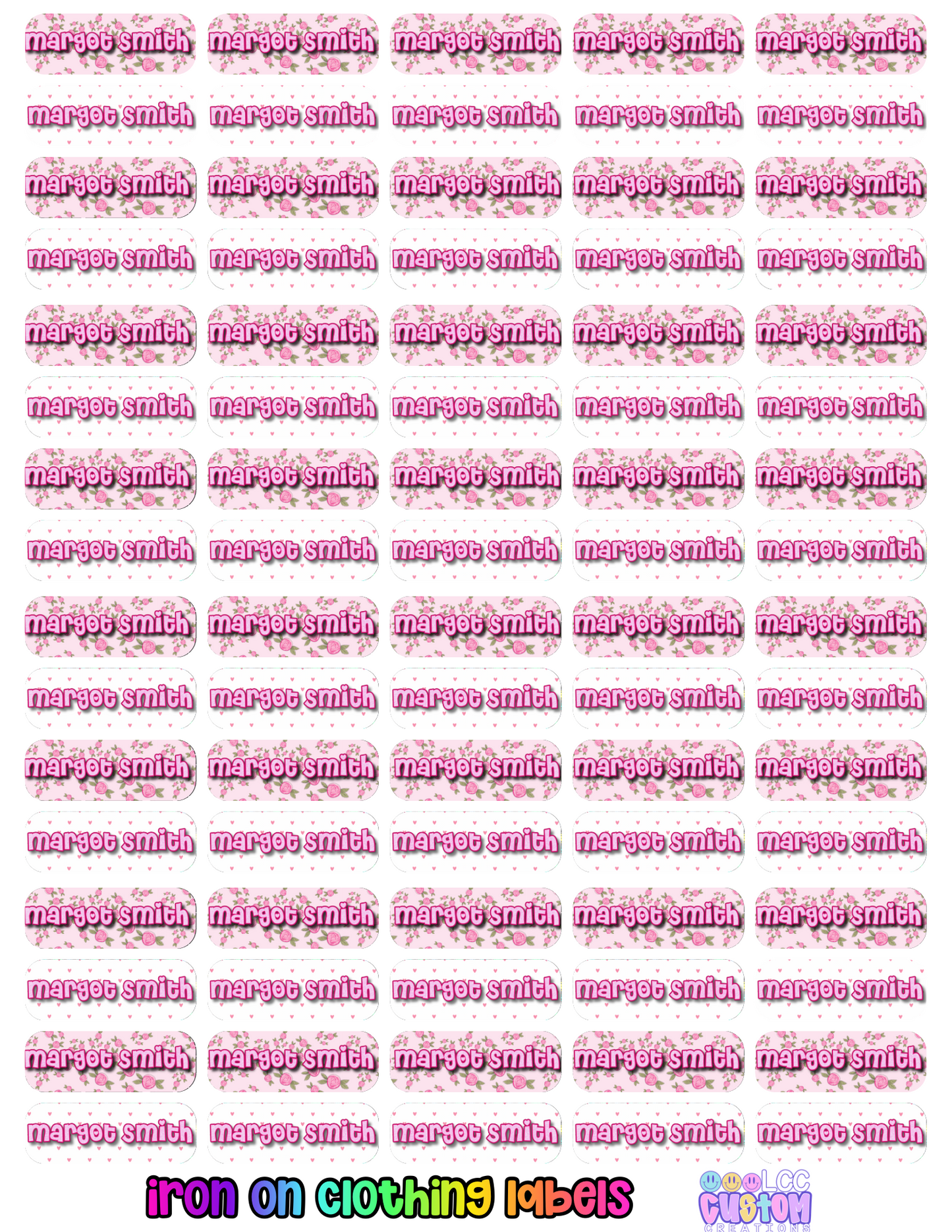 CAMP COLLECTION Iron-On Clothing Labels (Set of 80) | Custom Name Labels