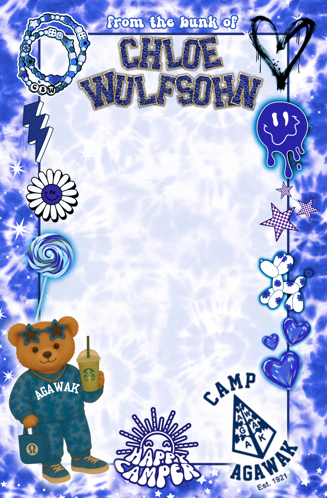 Overnight camp stationery- girl