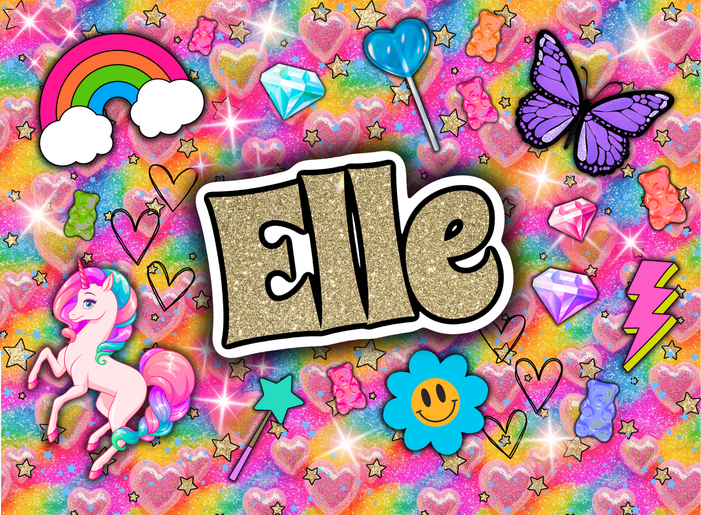 005- glitter rainbow collage