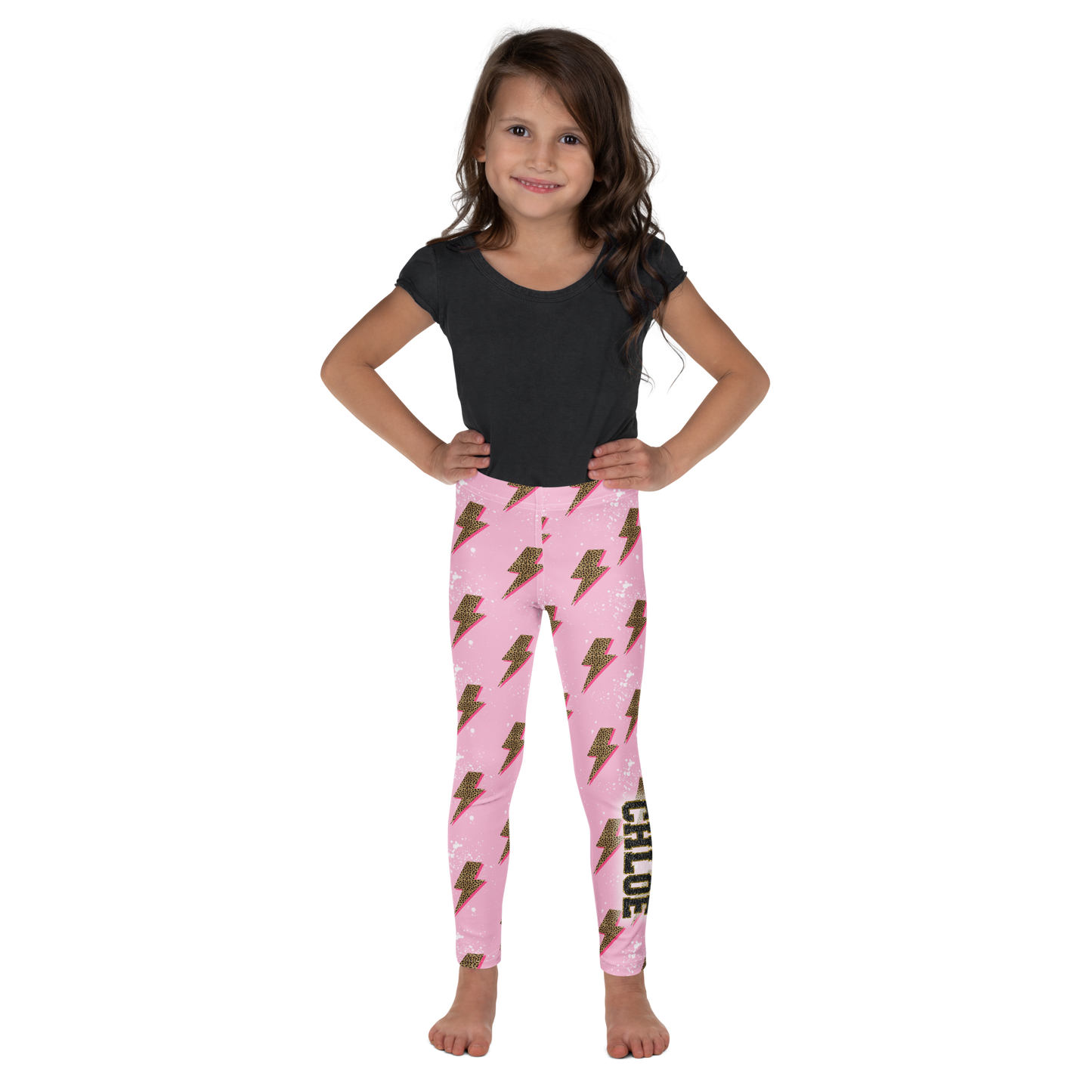 Pink lightning bolt cheetah leggings