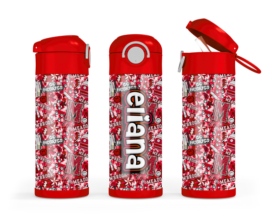 Custom School Spirit Water Bottle 🥤 | Personalized Kids Bottle | Any School Colors | Leakproof + Dishwasher Safe