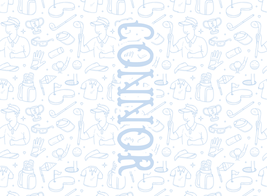 123- baby blue golfer vertical name
