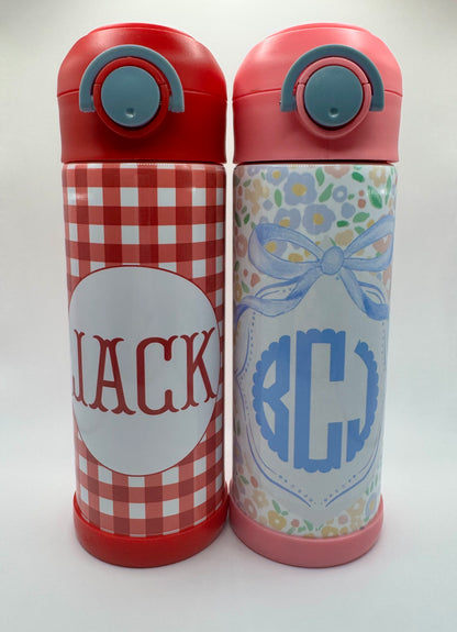 Personalized 12oz Leakproof Kids Tumbler | Custom Name Water Bottle for School & Camp