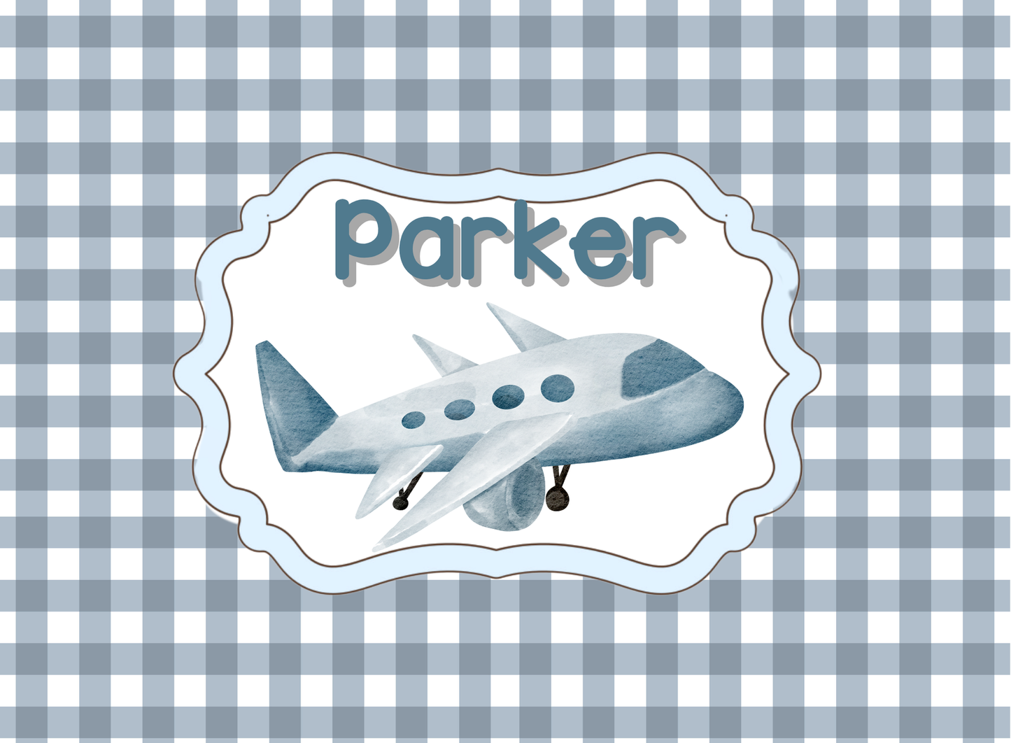 044- gingham airplane