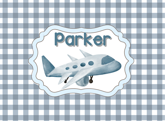 044- gingham airplane