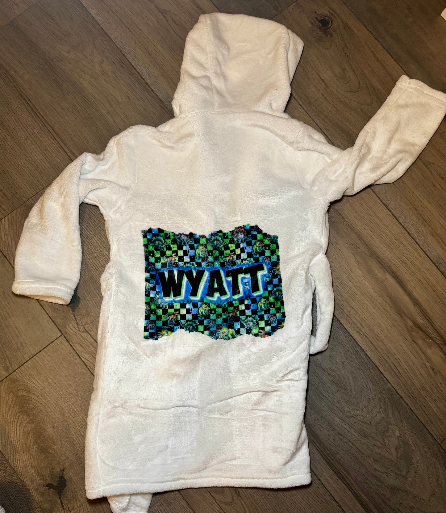 Personalized Kids Plush Bathrobe | Custom Name + Any Pattern