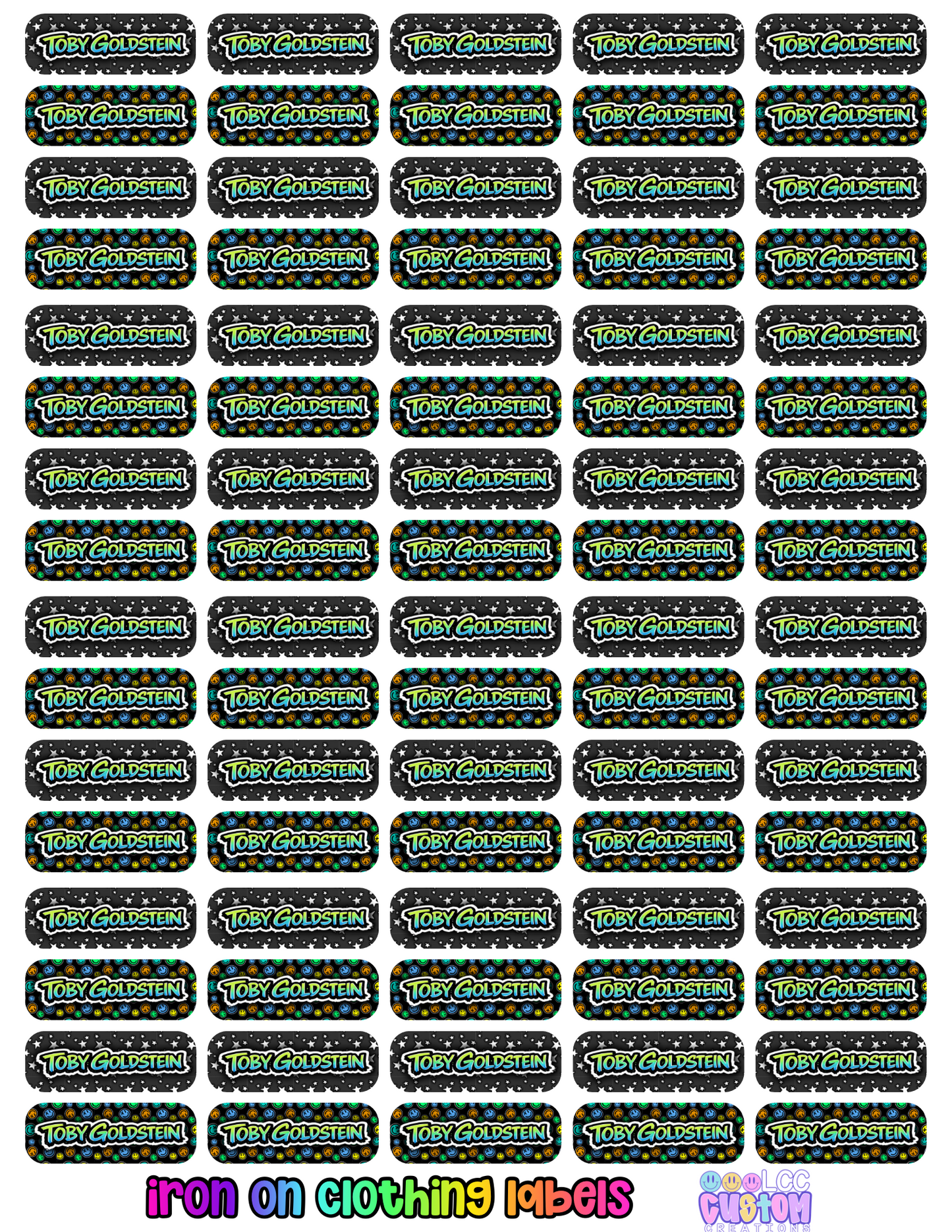 CAMP COLLECTION Iron-On Clothing Labels (Set of 80) | Custom Name Labels