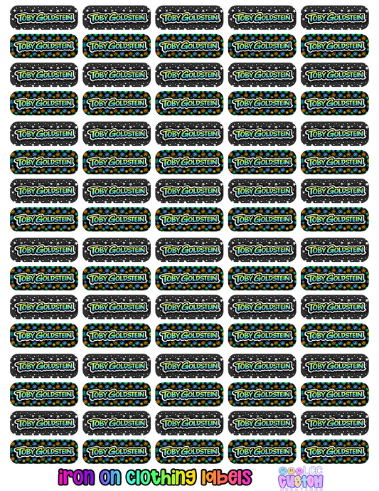 Iron-On Clothing Labels (Set of 80) | Custom Name Labels