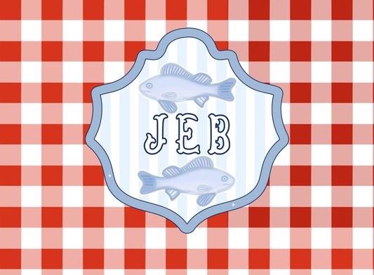 173- red gingham fish