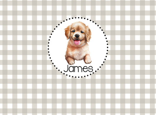 157- khaki and black golden retriever
