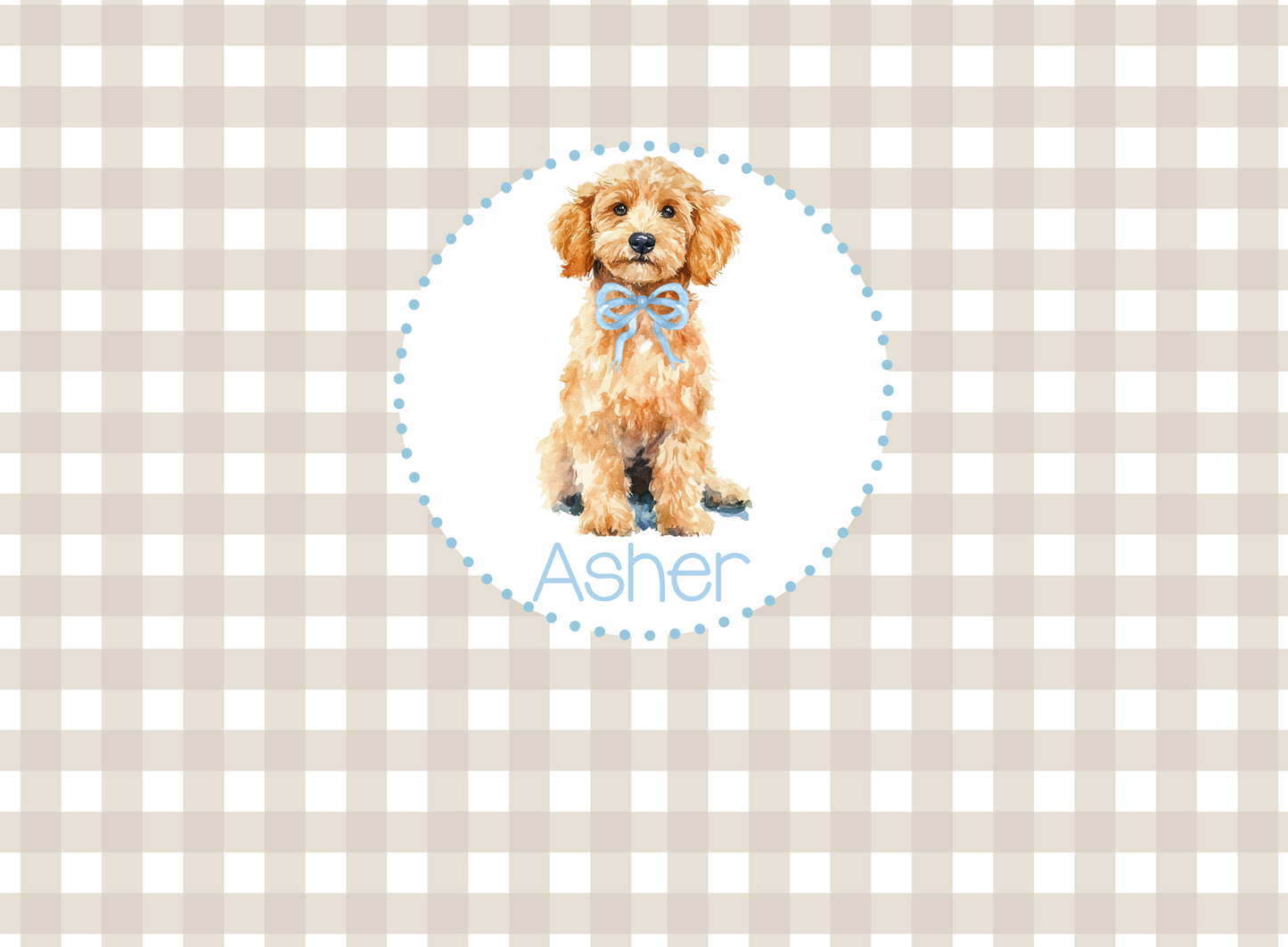 155- khaki and baby blue doodle