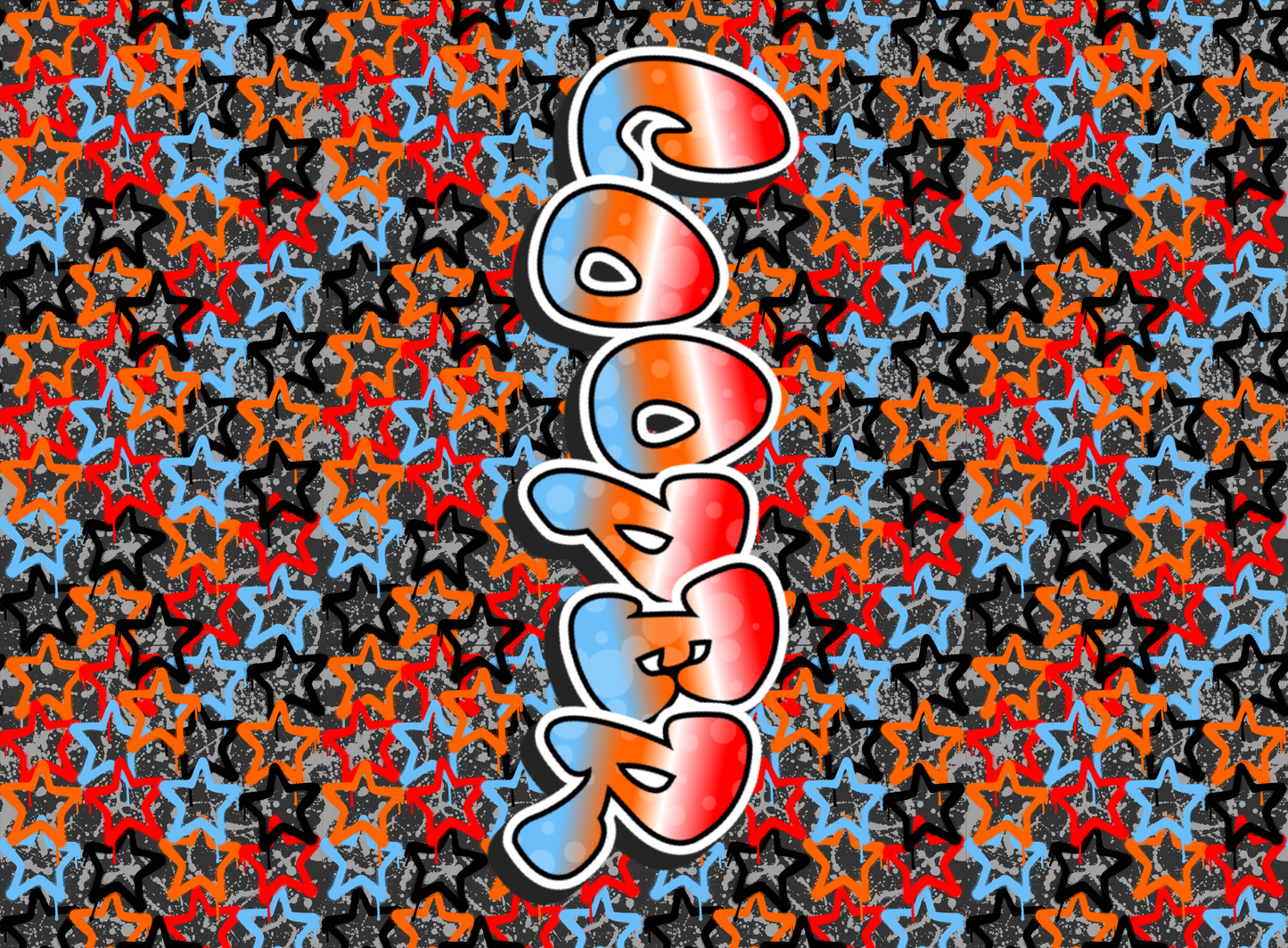 078- Red, Blue, Orange and Black Stars