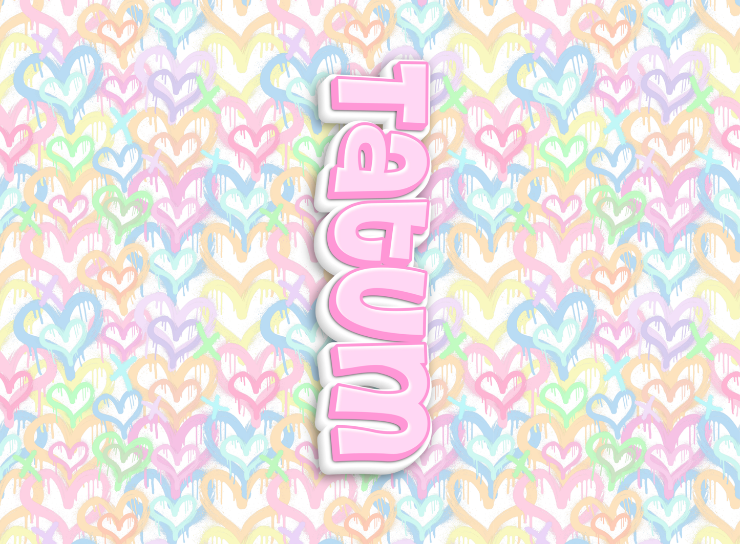 081- rainbow drippy hearts