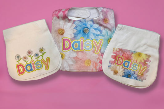 Personalized Bib & Burp Cloth Set | Custom Baby Gift