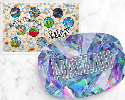 Personalized Passover Kids Placemats | Reusable Seder Activity Mat + Dry Erase Markers