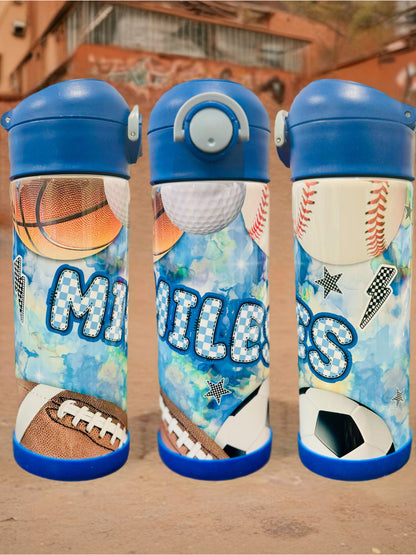 Personalized 12oz Leakproof Kids Tumbler | Custom Name Water Bottle for School & Camp