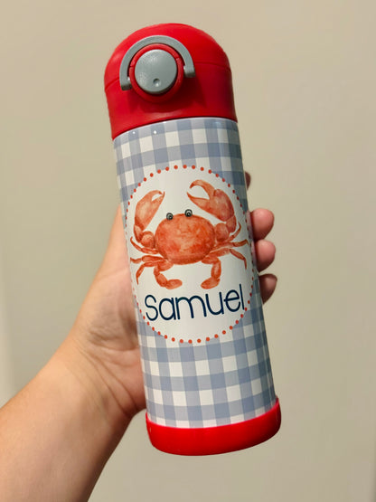 Personalized 12oz Leakproof Kids Tumbler | Custom Name Water Bottle for School & Camp