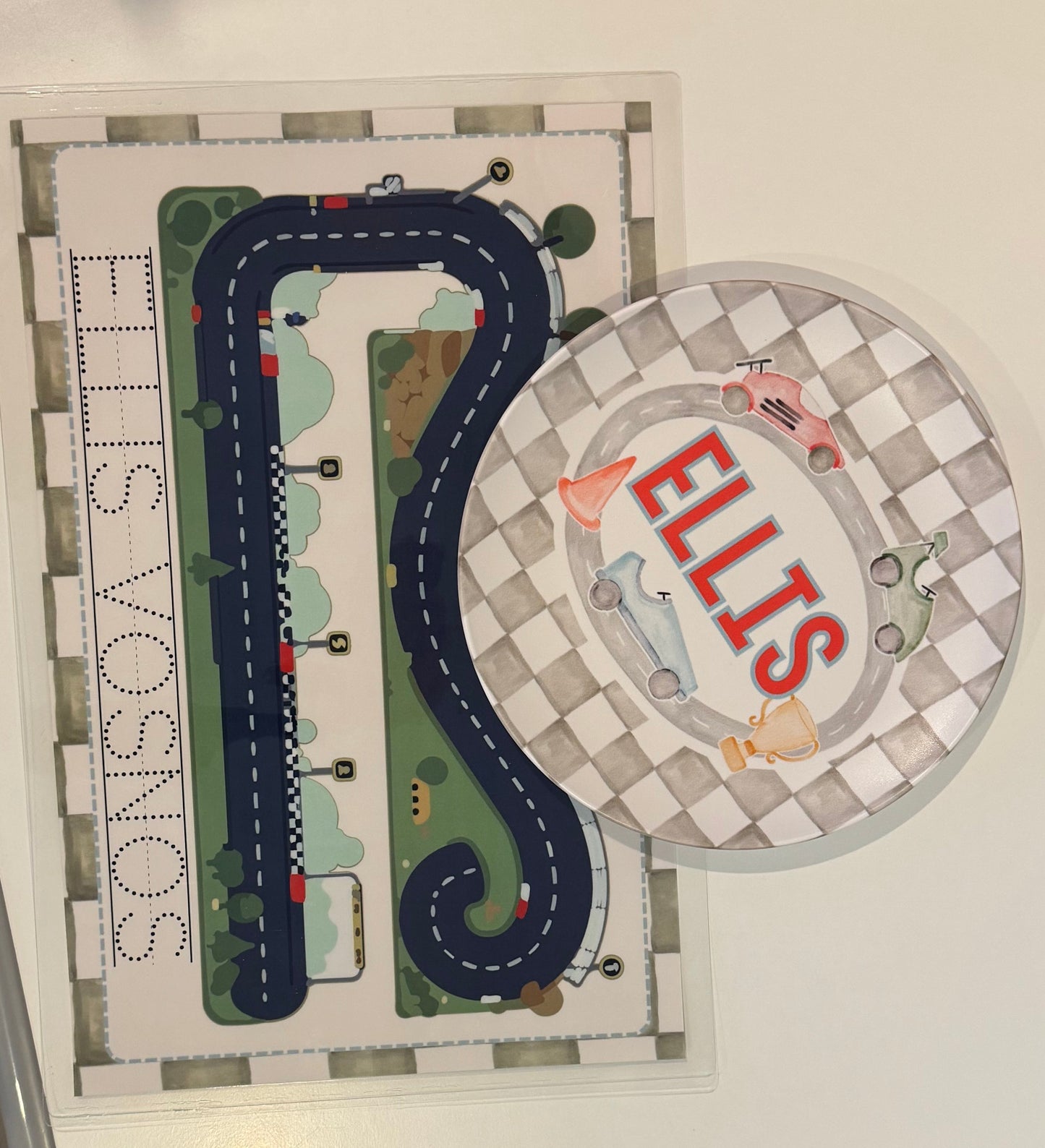 Double-Sided Wipeable Placemat — Custom Design + Activity Side