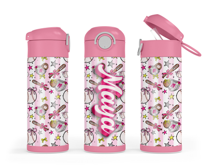 Northbrook Action Baseball Custom Kids Bottle | 12oz Leakproof Water Bottle