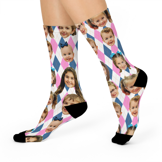 Argyle face socks
