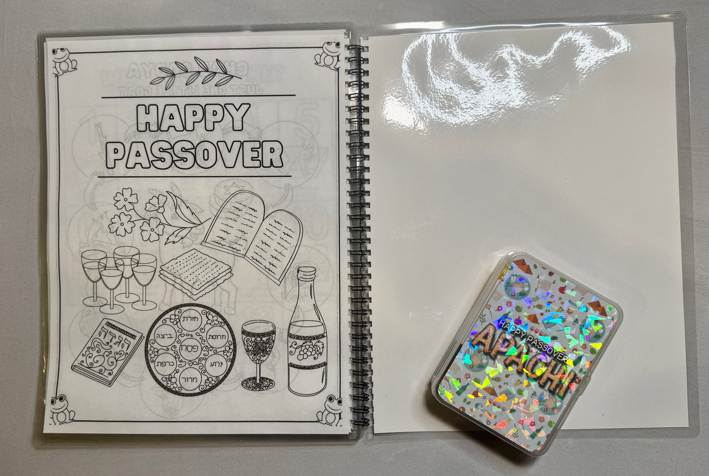 Reusable Kids Coloring Haggadah + Dry Erase Markers | Passover Activity Book