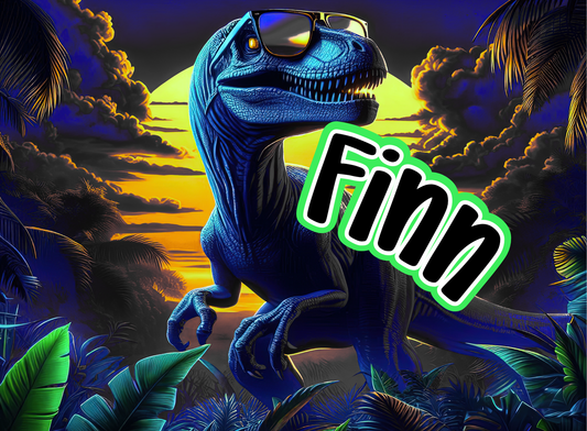131- blue sunset dino