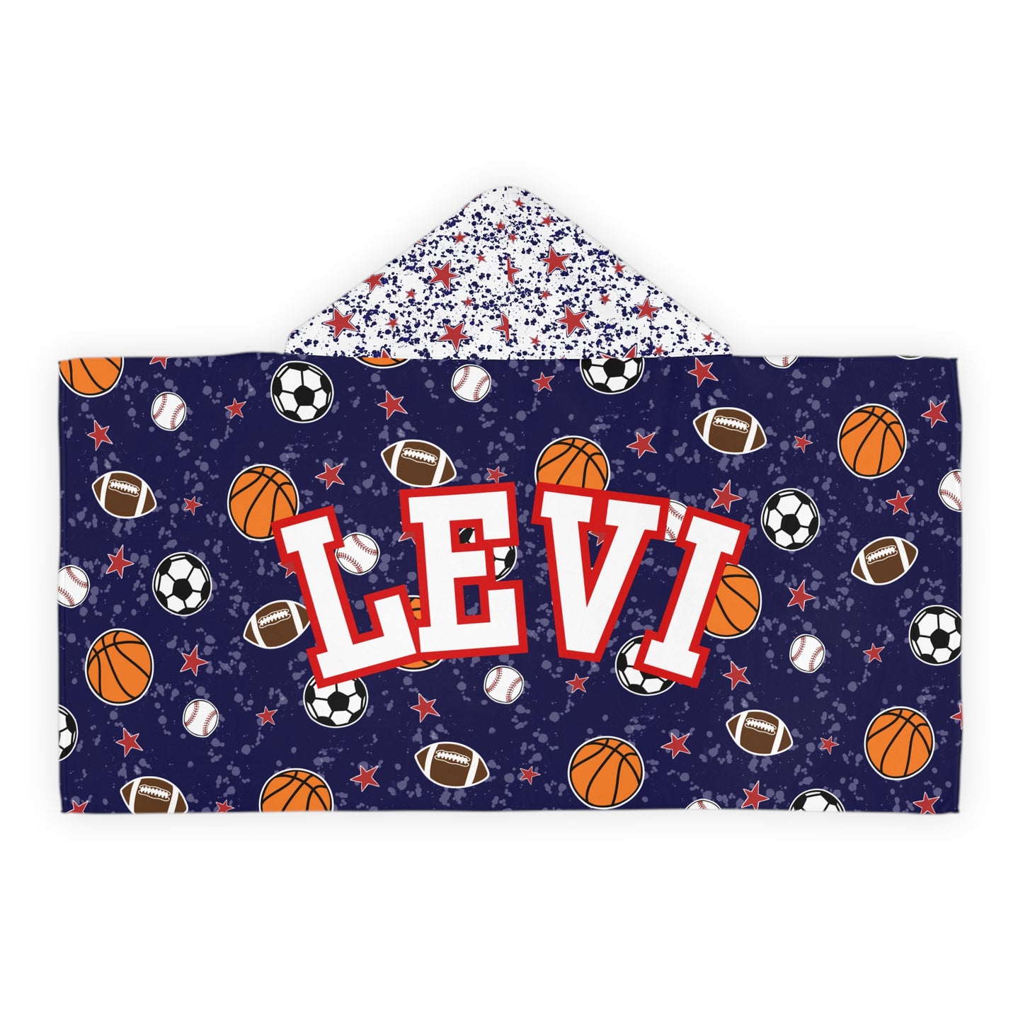 Navy sports hooded towel