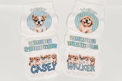 Personalized Baby Burp Cloths | Custom Name or Initial