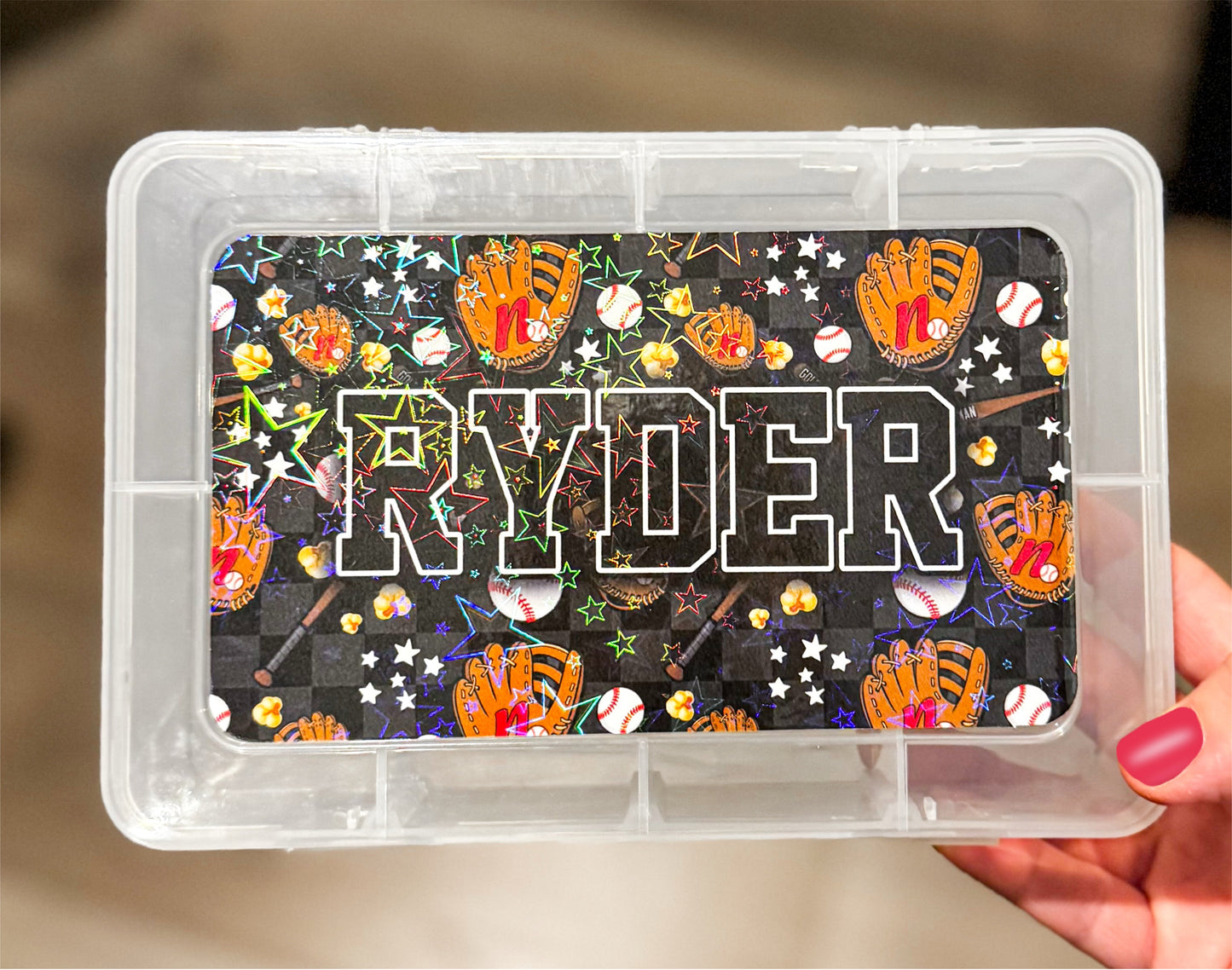 Personalized Kids Snack Box | Custom Lunch & Game Day Snack Container | Food Safe Divider Snack Box