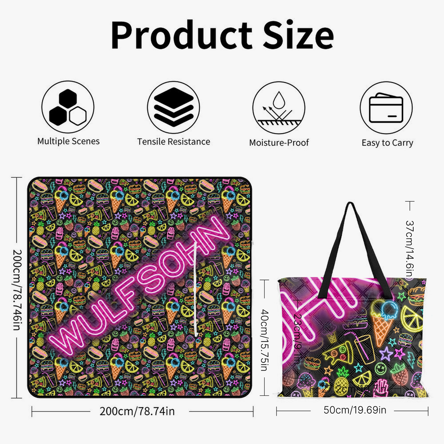 Picnic Set | Personalized Cooler Bag + Waterproof Blanket + Serving Platter Bundle