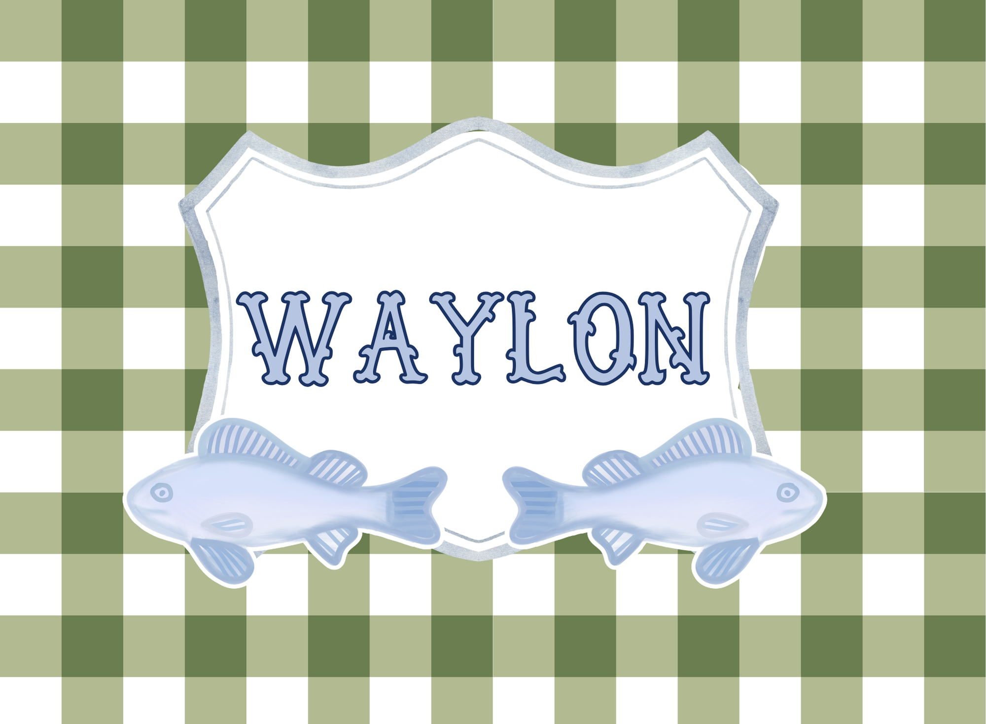 127- watercolor fish crest – LCC Custom Creations