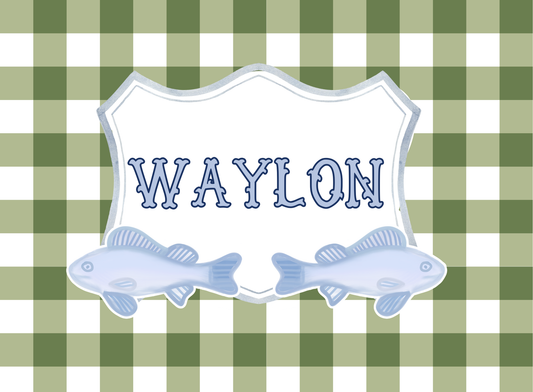 127- watercolor fish crest